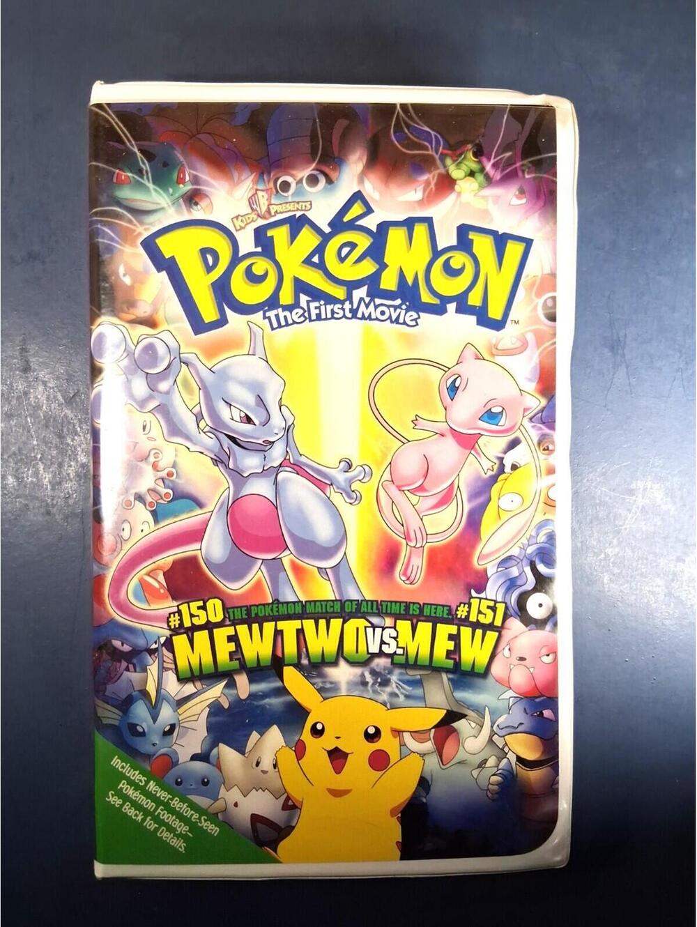Vintage Pokemon The First Movie VHS Mewtwo Vs Mew 1999 Kids WB Purple Case Anime